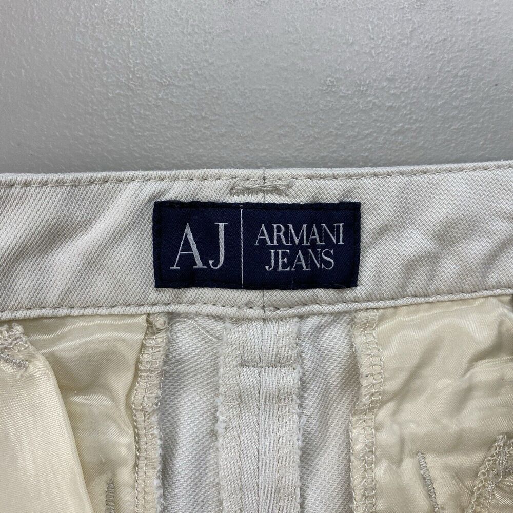Armani Jeans Womens 28 Beige Mid Rise Ankle Straight Stretch 30x27 Neutral AJ - Picture 13 of 16